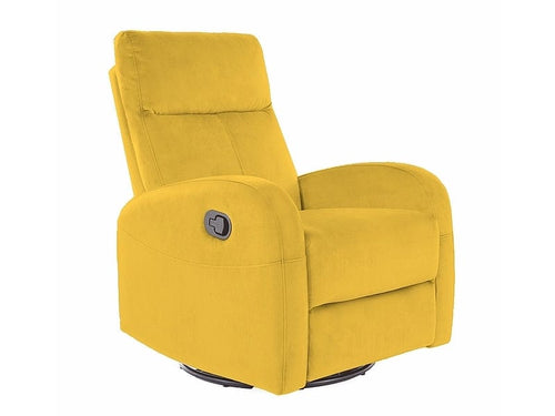 Fotoliu Recliner tapitat cu stofa, Oleda Velvet Mustariu, l72xA80xH101 cm