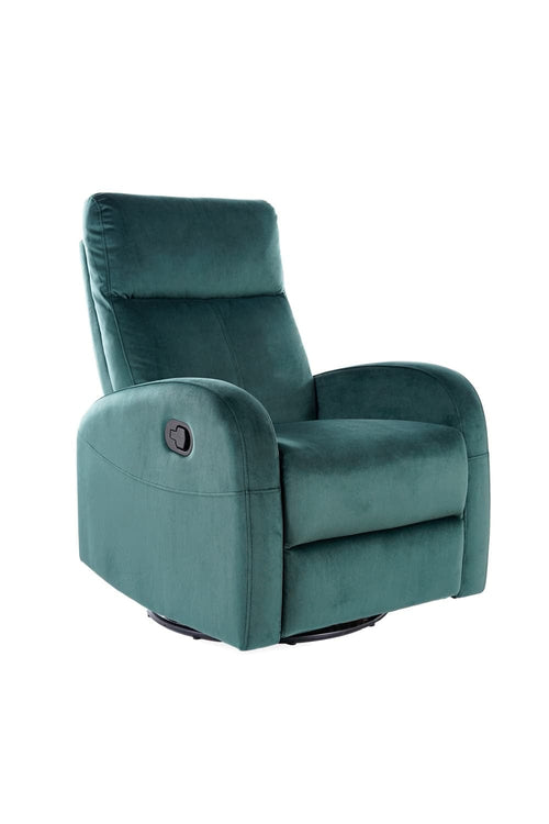 Fotoliu Recliner tapitat cu stofa Oleda Velvet Verde Inchis, l72xA80xH101 cm