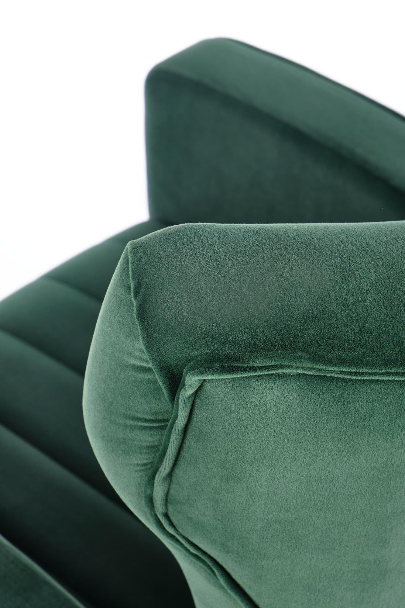 Fotoliu fix tapitat cu stofa si picioare metalice, Varali Velvet Verde Inchis / Auriu, l70xA70xH100 cm (8)