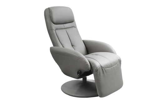 Fotoliu Recliner tapitat cu piele ecologica Optimus Gri, l77xA80xH101 cm