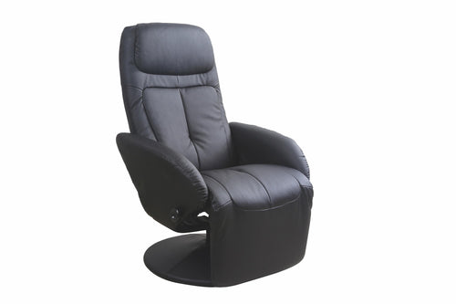 Fotoliu Recliner tapitat cu piele ecologica Optimus Negru, l77xA80xH101 cm