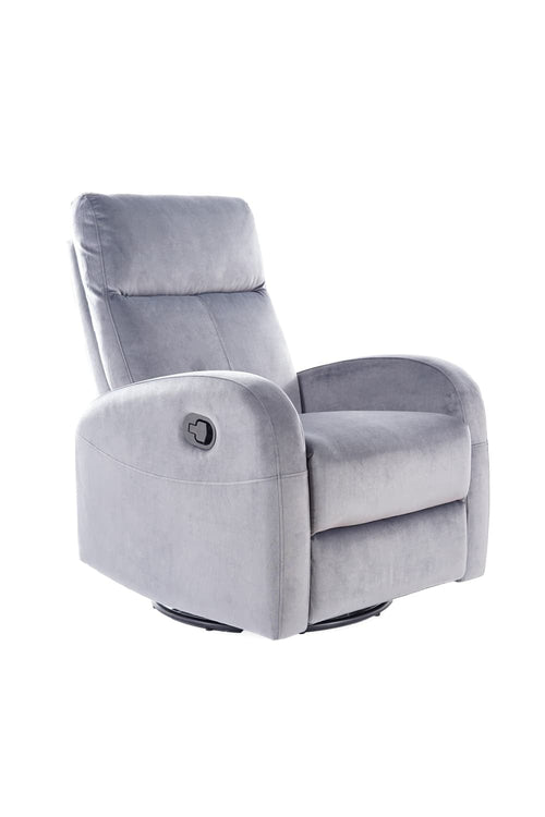 Fotoliu Recliner tapitat cu stofa Oleda Velvet Gri, l72xA80xH101 cm