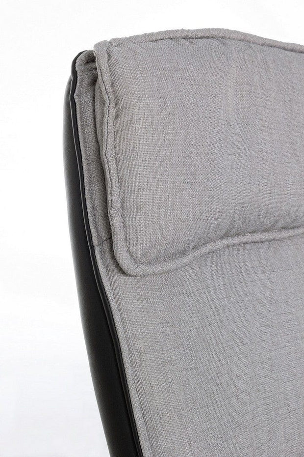 Fotoliu Relaxare tapitat cu stofa si piele ecologica + Taburet Cora Gri, l70xA81xH92,5 cm (6)