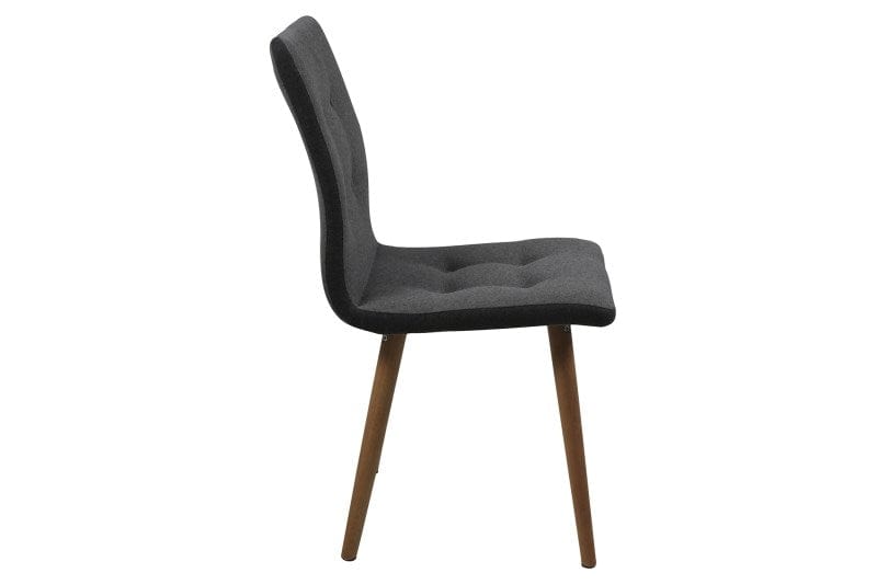 Set 2 scaune tapitate cu stofa si picioare din lemn Frida Gri Deschis / Gri Inchis / Stejar, l43xA55xH88 cm (5)