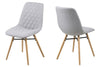 Set 2 scaune tapitate cu stofa si picioare din lemn Lif Gri Deschis / Stejar, l46xA57xH85 cm (1)