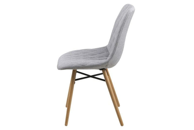 Set 2 scaune tapitate cu stofa si picioare din lemn Lif Gri Deschis / Stejar, l46xA57xH85 cm (2)