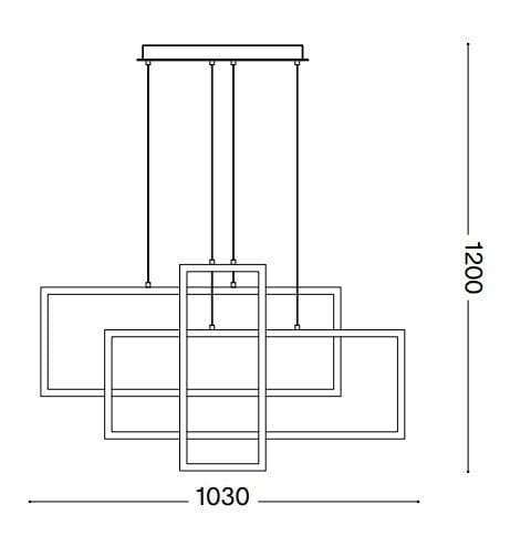 IdealLux Lustra Frame SP Rectangle Negru