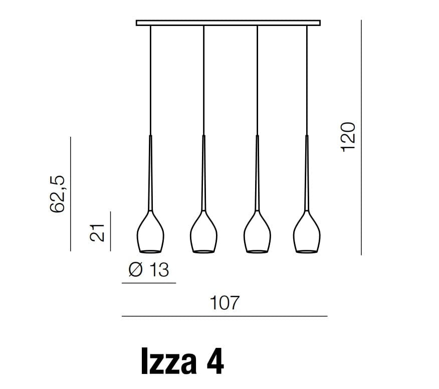 Azzarddo Lustra Izza 4 Fumuriu, AZ2938