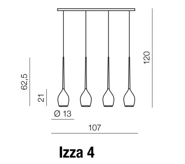 Azzarddo Lustra Izza 4 Fumuriu, AZ2938