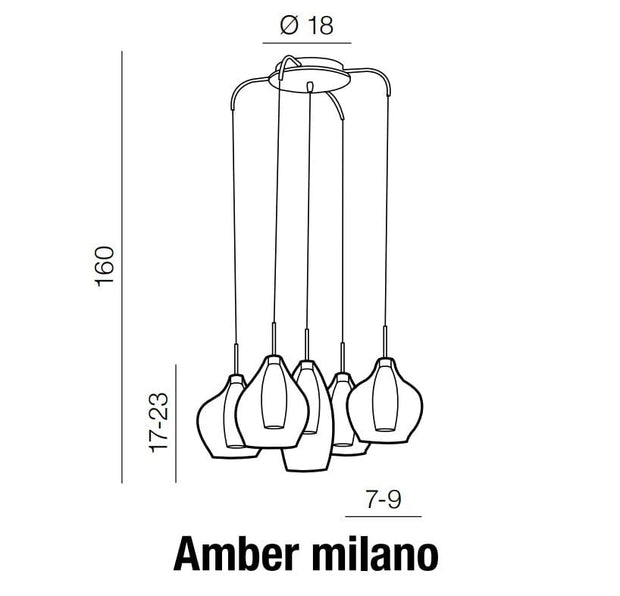 Lustra Amber Milano Crom, AZ0722 (8)