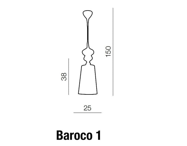 Lustra Baroco 1 Negru, AZ0064 (3)