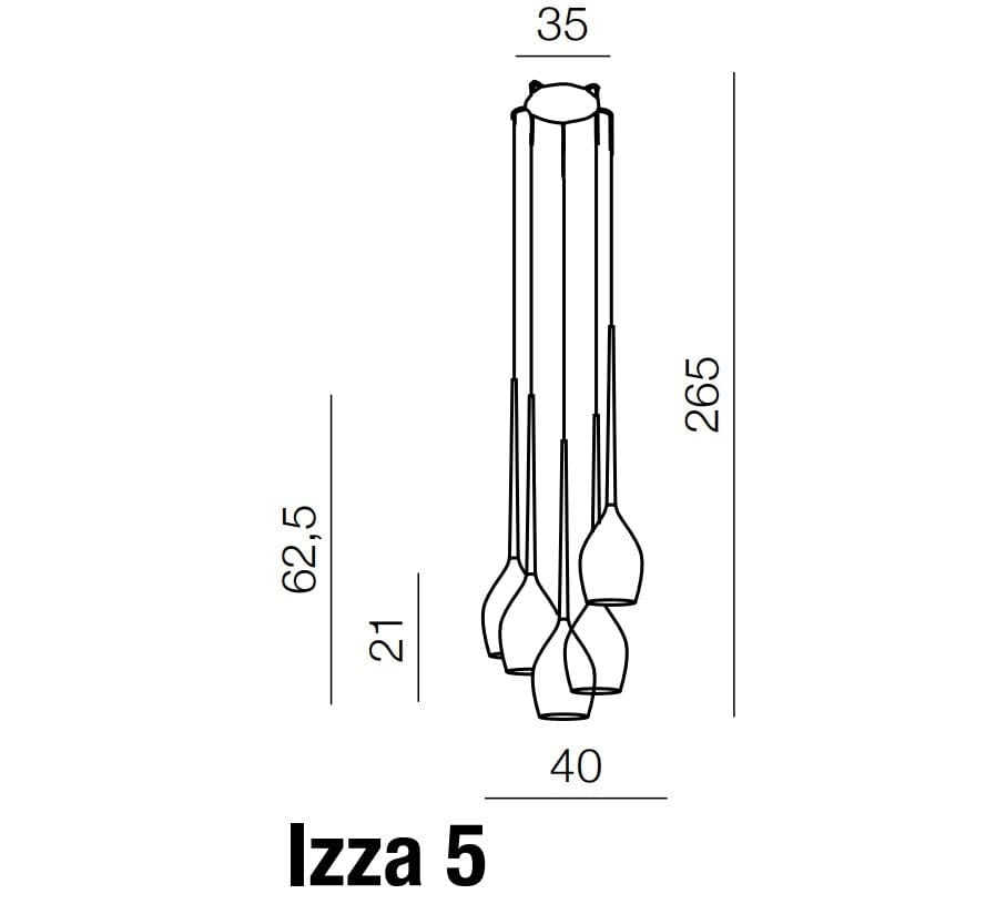 Lustra Izza 5 Negru, AZ0312 (2)