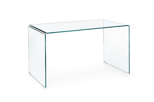 Bizzotto Masa de birou din sticla Iride Transparent, L126xl70xH74 cm
