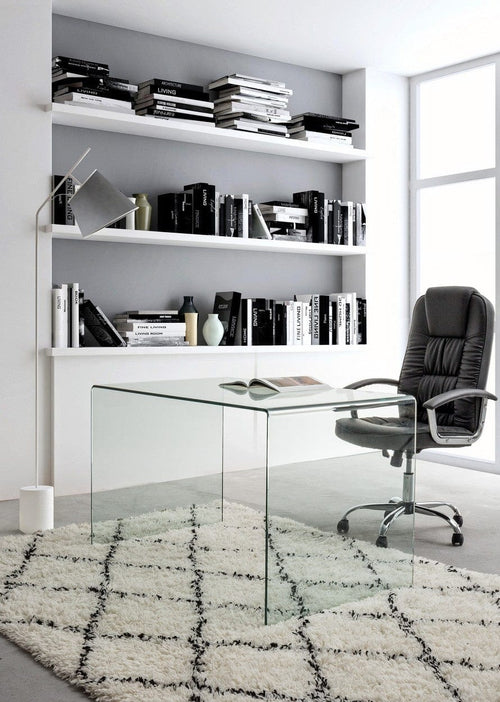 Bizzotto Masa de birou din sticla Iride Transparent, L126xl70xH74 cm
