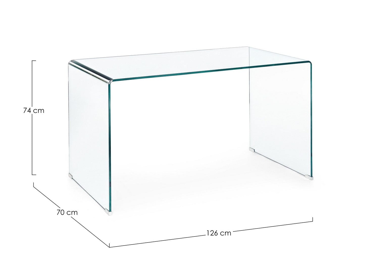 Masa de birou din sticla Iride Transparent, L126xl70xH74 cm (5)