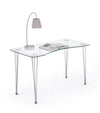 Masa de birou din sticla si metal Rondo Transparent / Crom, L120xl60xH74 cm (2)