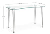 Masa de birou din sticla si metal Rondo Transparent / Crom, L120xl60xH74 cm (4)