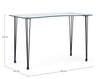Masa de birou din sticla si metal Rondo Transparent / Negru, L120xl60xH74 cm (6)