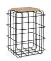 Masa de cafea din lemn de mango si metal Trellis High Natur / Negru, L35xl35xH52 cm