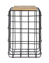 Masa de cafea din lemn de mango si metal Trellis High Natur / Negru, L35xl35xH52 cm (3)