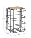 Masa de cafea din lemn de mango si metal Trellis High Natur / Negru, L35xl35xH52 cm (5)