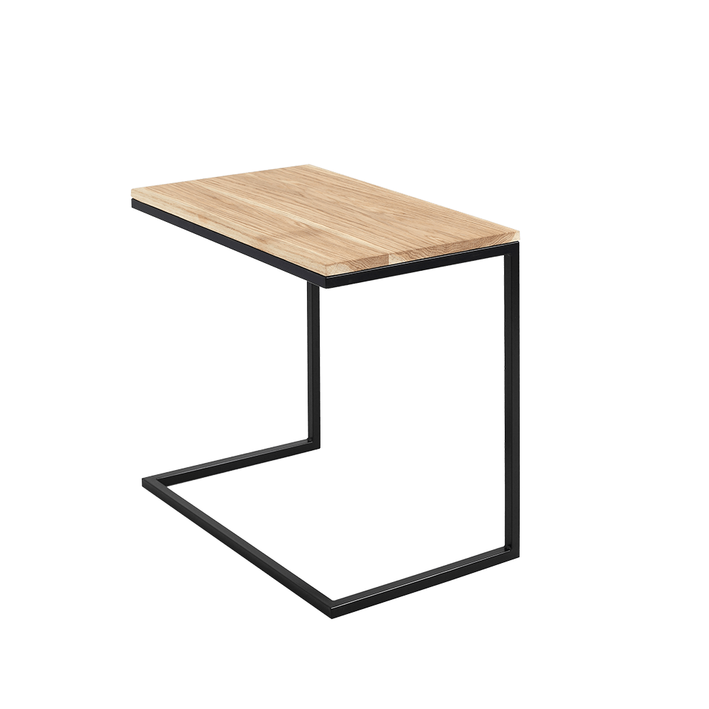 Masa de cafea din lemn si metal, Lupe Wood Stejar / Negru, L60xl40xH60 cm