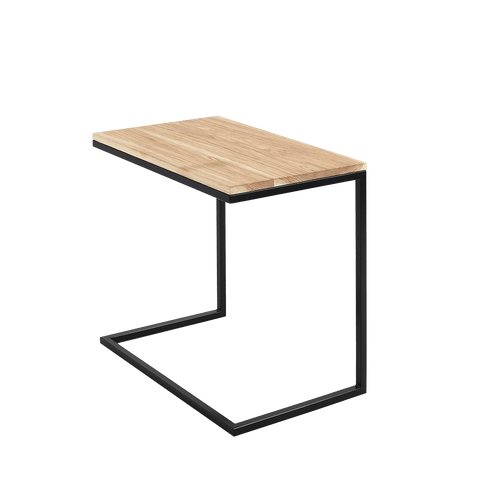 Masa de cafea din lemn si metal, Lupe Wood Stejar / Negru, L60xl40xH60 cm