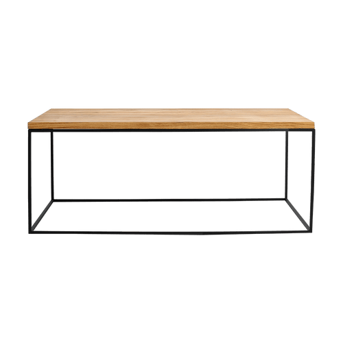 Masa de cafea din MDF, furnir si metal, Tensio Wood Stejar / Negru, L100xl60xH45 cm