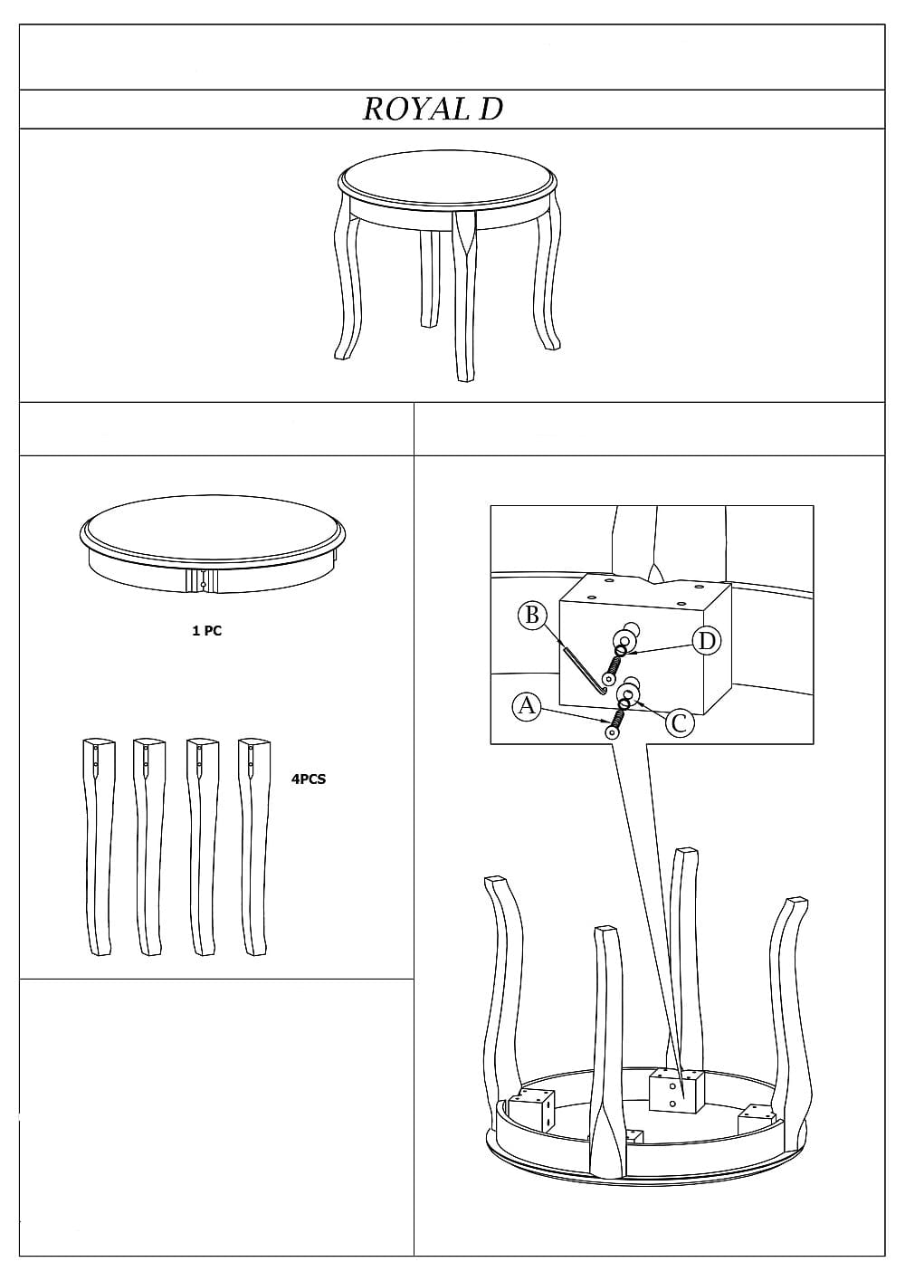 Masa de cafea din MDF si furnir Royce D Nuc, Ø60xH50 cm (1)