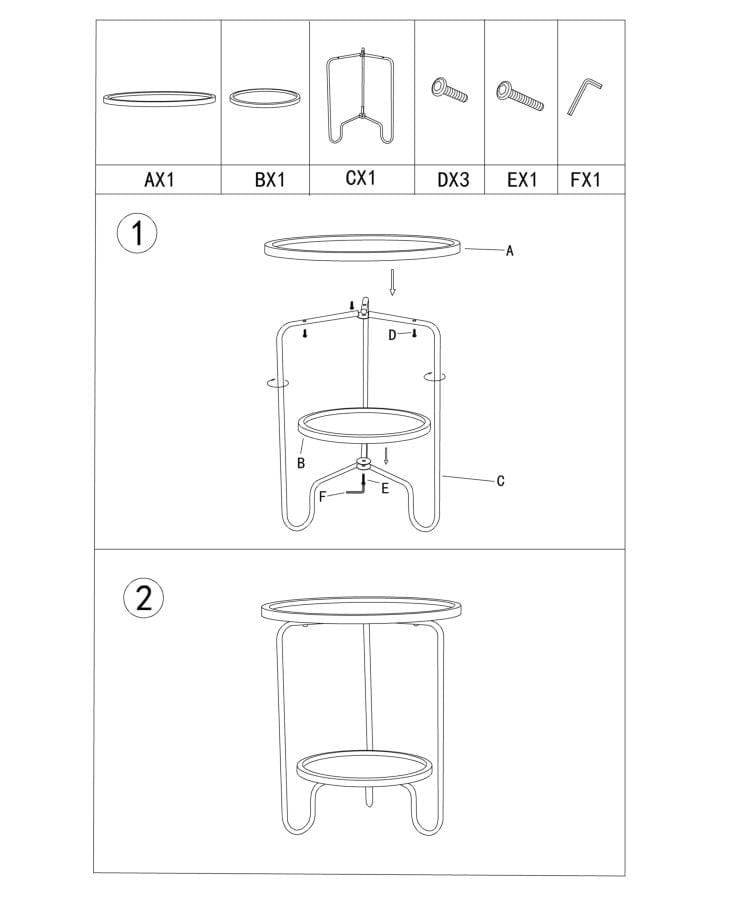 Masa de cafea din MDF si metal, Arex Small Maro / Negru, Ø48xH54,5 cm (8)