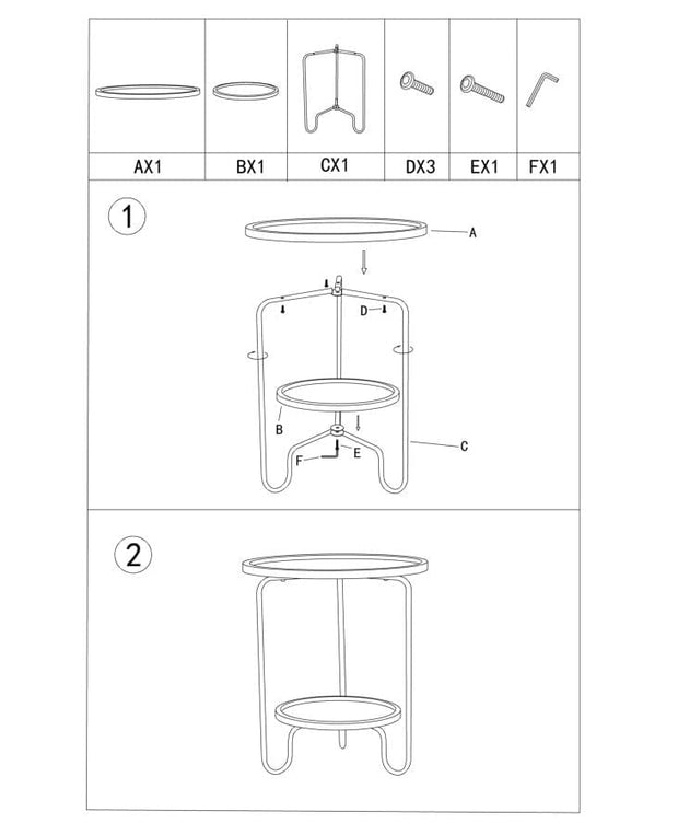 Masa de cafea din MDF si metal, Arex Small Maro / Negru, Ø48xH54,5 cm (8)