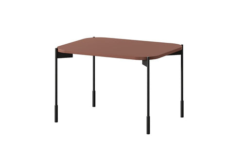 Masa de cafea din MDF si metal, Sonatia Rectangle 60 Burgundy / Negru, L60xl45xH40 cm