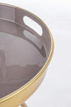 Masa de cafea din metal Inesh Round Grej / Auriu, Ø37,5xH55 cm (2)
