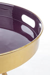 Masa de cafea din metal Inesh Round Violet / Auriu, Ø42xH50 cm (1)