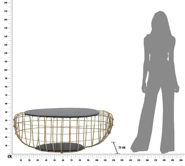 Masa de cafea din metal Spider Auriu / Negru, L119xl75xH55 cm (12)
