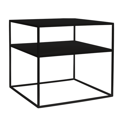 Masa de cafea din metal, Tensio 2 Floor Negru, L50xl50xH45 cm