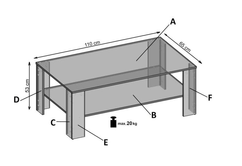 Masa de cafea din pal Kylian Alb, L110xl65xH53 cm (2)