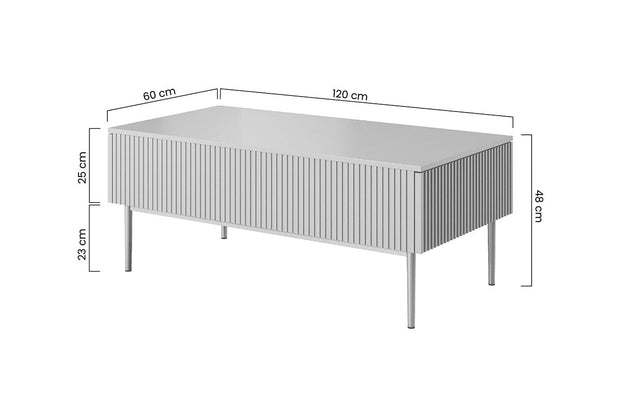 Masa de cafea din pal, MDF si metal, cu 2 sertare, Nicole 120-2SZ Verde Mint / Auriu, L120xl60xH48 cm (6)