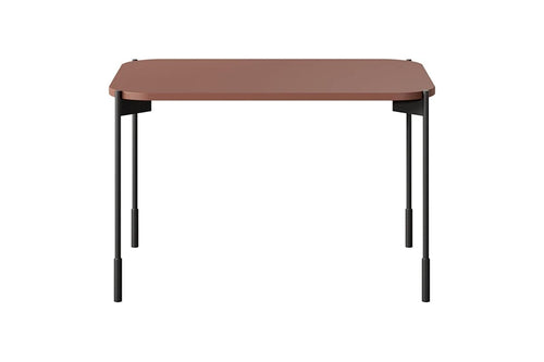 Masa de cafea din pal, MDF si metal, Sonatia Rectangle 70 Burgundy / Negru, L70xl50xH45 cm