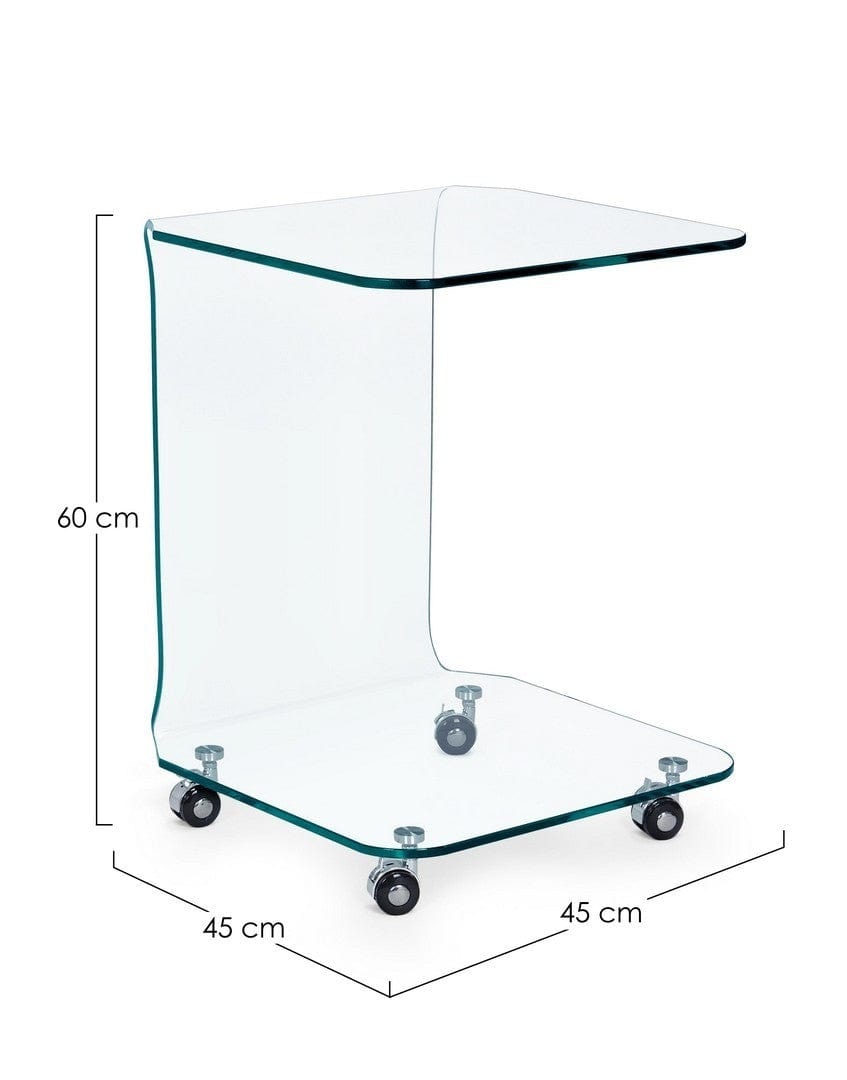 Masa de cafea din sticla, Iride Square Small Transparent, L45xl45xH60 cm (4)