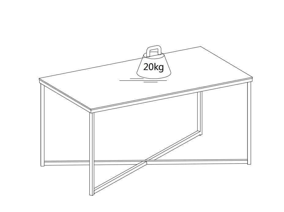 Masa de cafea din sticla si metal, Alisma Rectangle Alb / Auriu, L90xl50xH45 cm (8)