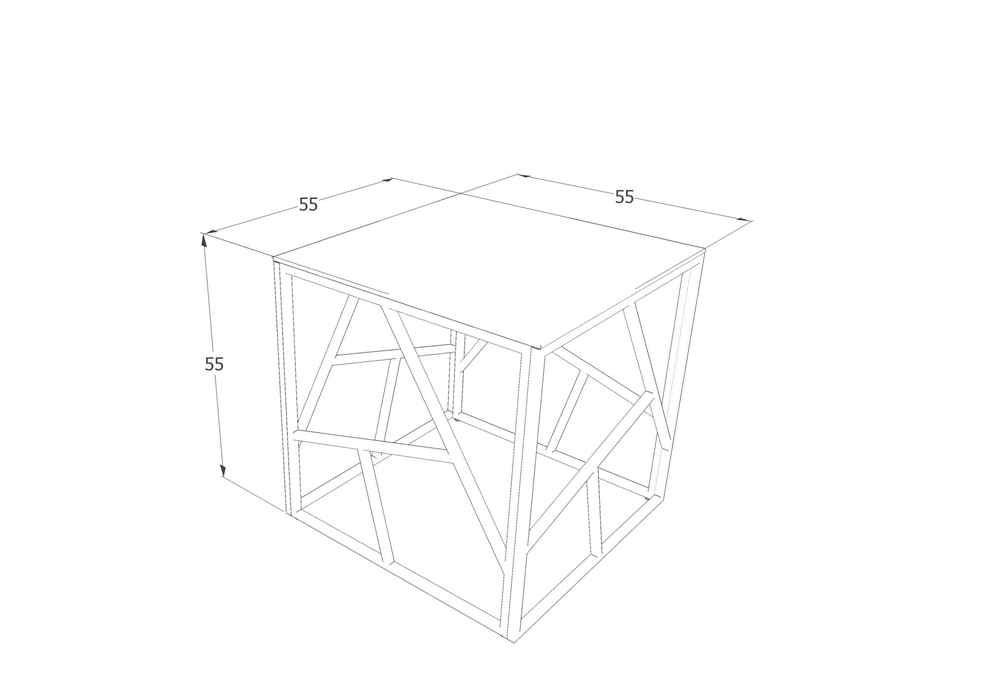 Masa de cafea din sticla si metal, Estacio B Transparent / Crom, L55xl55xH55 cm (1)