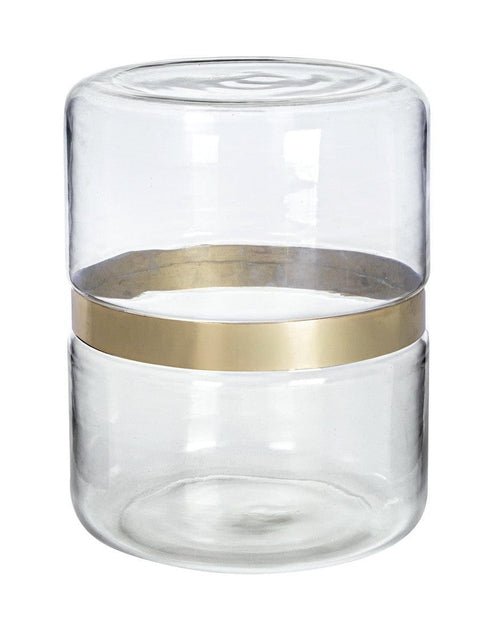 Bizzotto Masa de cafea din sticla si metal Namit Clear Transparent / Auriu, Ø36xH45 cm