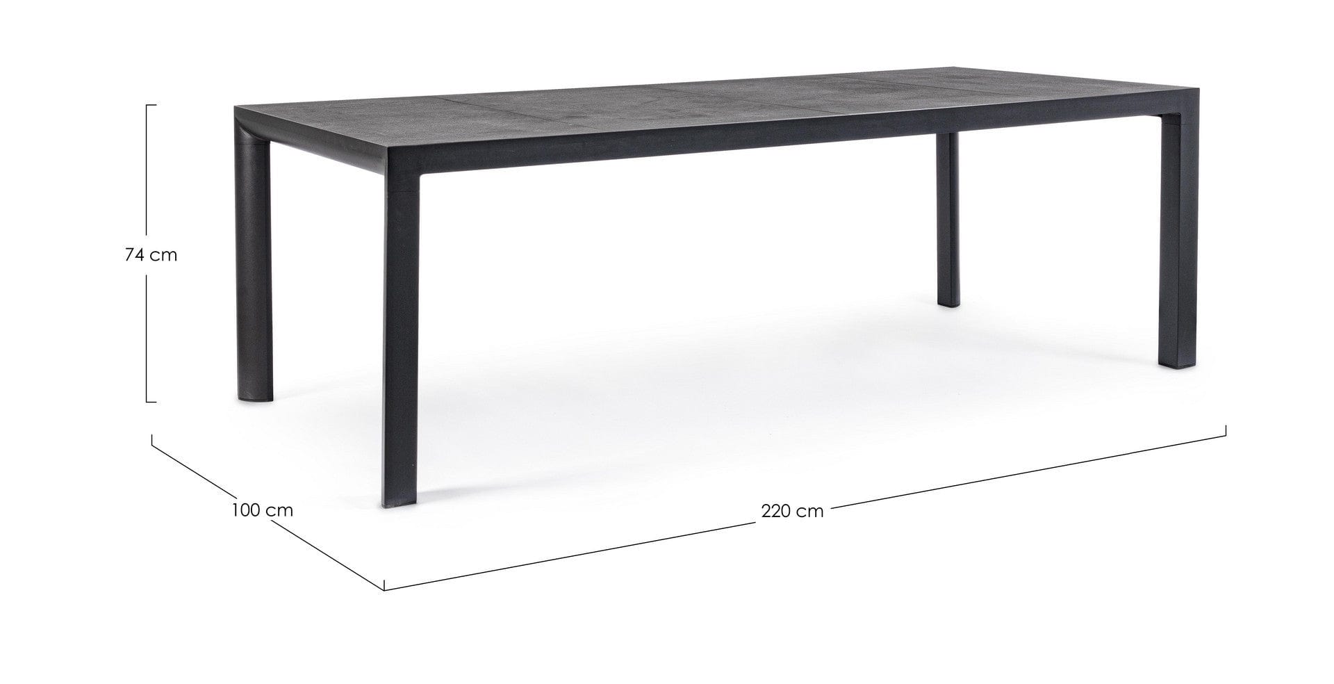 Masa de gradina / terasa din ceramica si metal, Mason Antracit, L220xl100xH74 cm (6)