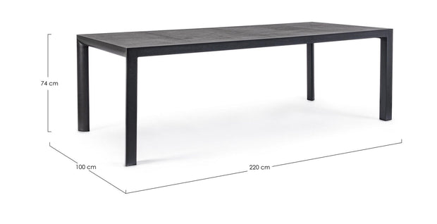 Masa de gradina / terasa din ceramica si metal, Mason Antracit, L220xl100xH74 cm (6)