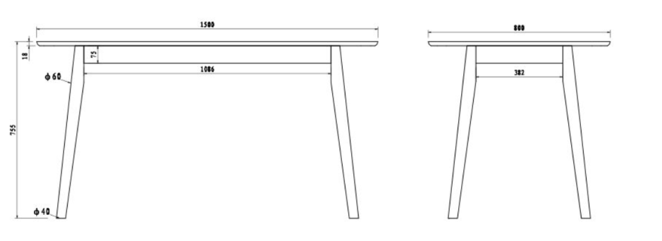 Actona Masa din furnir si lemn Nagano Dining Dark Oak, L150xl80xh75,5 cm