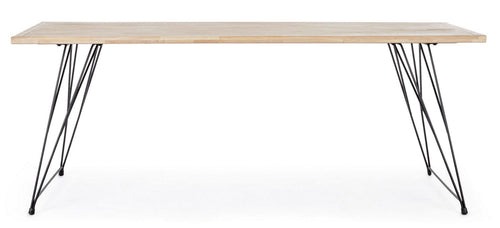 Masa din lemn de cauciuc si metal District Stejar White Wash, L200xl90xH76 cm (1)