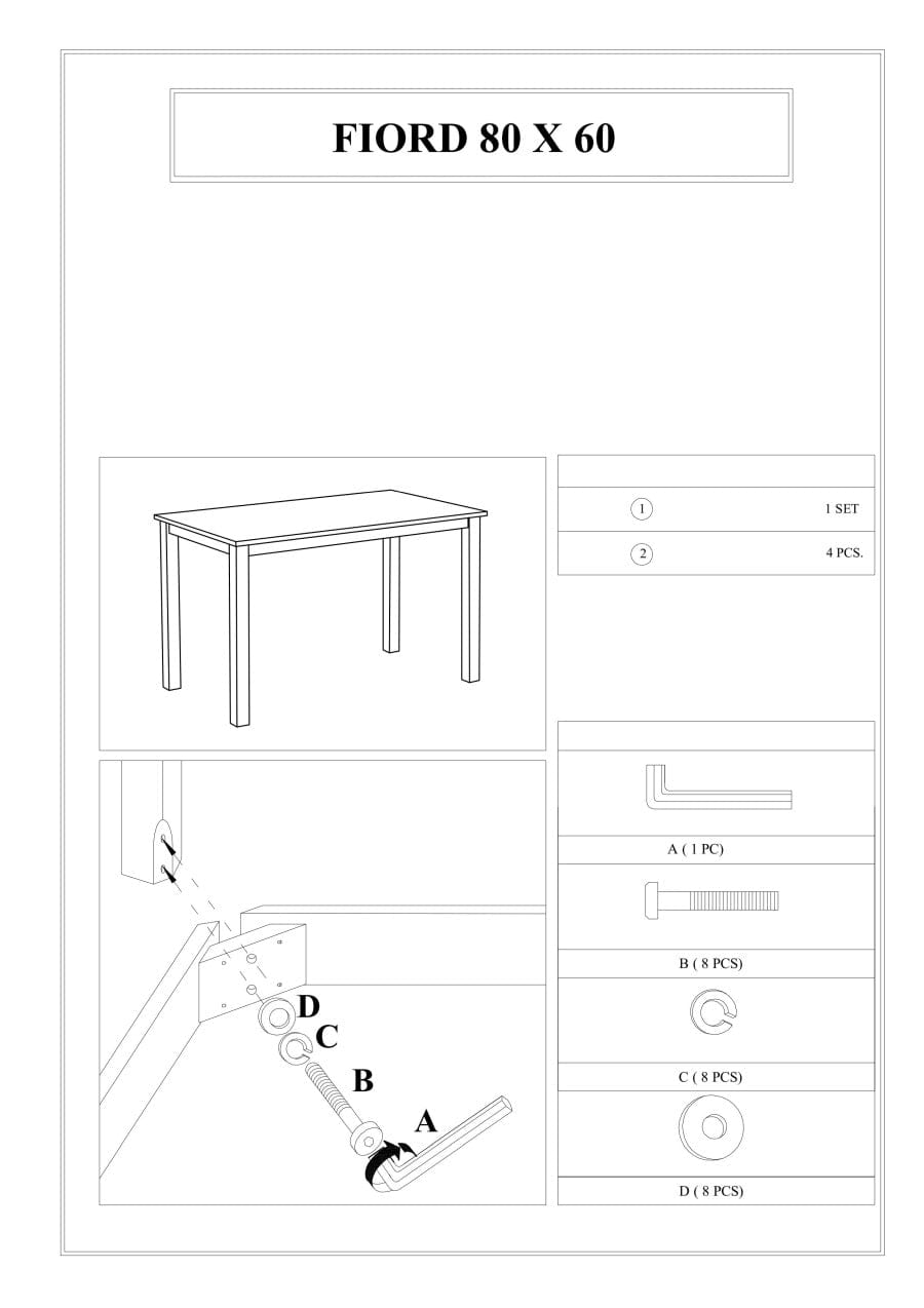 Signal Masa din MDF si lemn, Fiora Small Alb, L80xl60xH74 cm