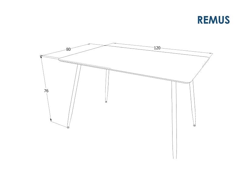 Masa din MDF si metal, Redford Nuc / Negru, L120xl80xH76 cm (2)