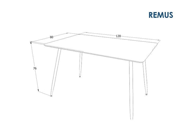 Masa din MDF si metal, Redford Nuc / Negru, L120xl80xH76 cm (2)